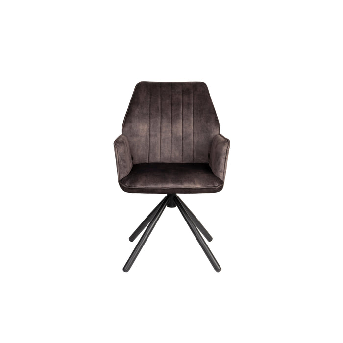 Eetkamerstoel Jamie Hout Plyhout,Polyester Bruin 61x56 cm-Eetkamerstoelen-Creating Home