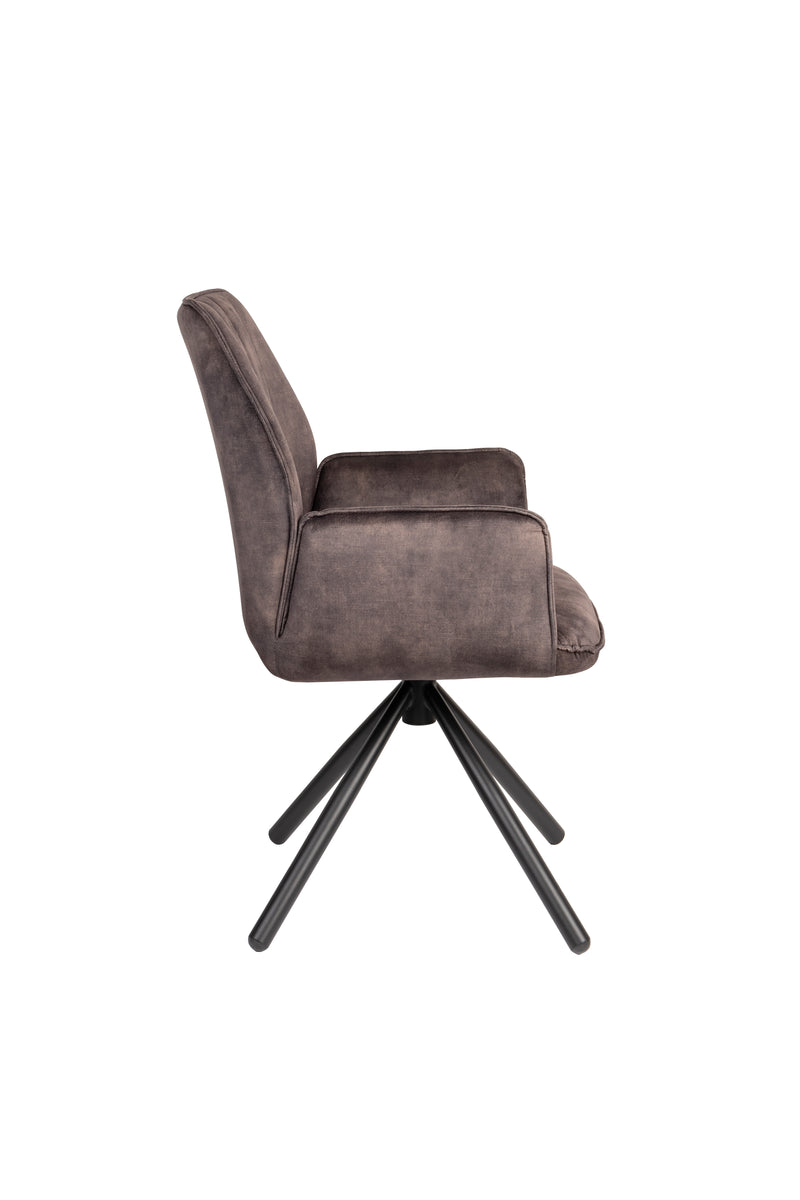 Eetkamerstoel Jamie Hout Plyhout,Polyester Bruin 61x56 cm-Eetkamerstoelen-Creating Home