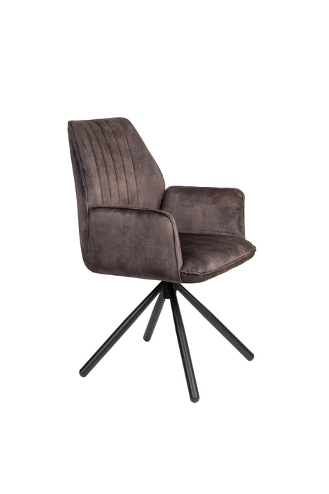 Eetkamerstoel Jamie Hout Plyhout,Polyester Bruin 61x56 cm-Fauteuils-Creating Home