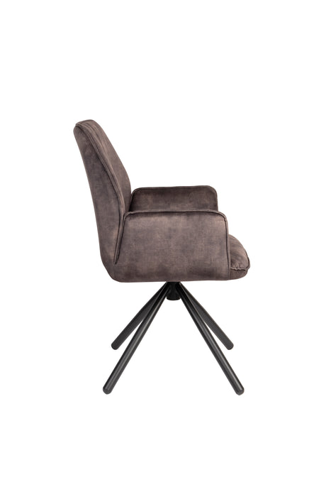 Eetkamerstoel Jamie Hout Plyhout,Polyester Bruin 61x56 cm-Fauteuils-Creating Home