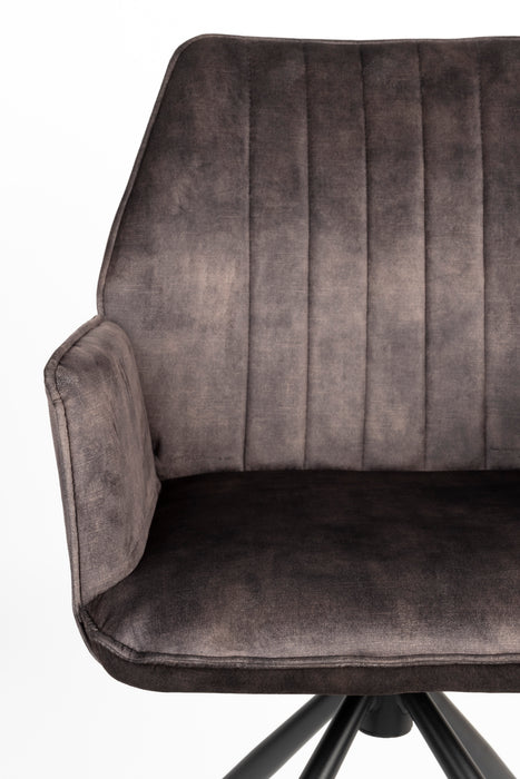 Eetkamerstoel Jamie Hout Plyhout,Polyester Bruin 61x56 cm-Fauteuils-Creating Home