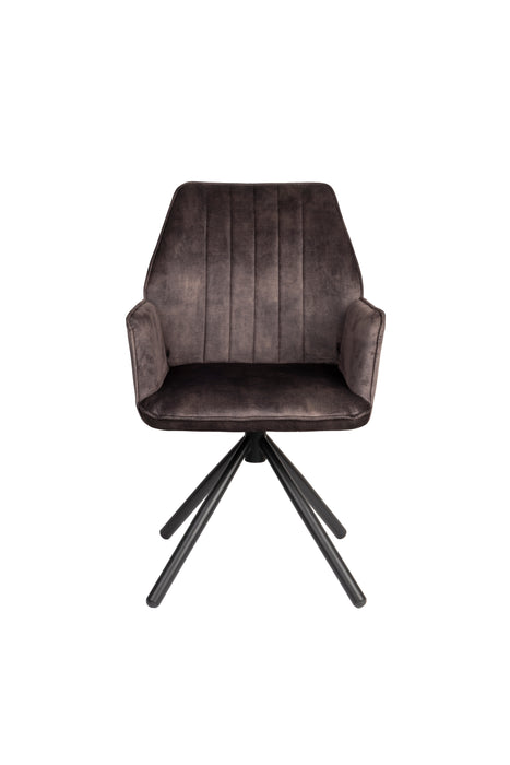 Eetkamerstoel Jamie Hout Plyhout,Polyester Bruin 61x56 cm-Fauteuils-Creating Home