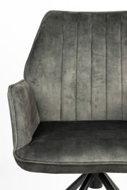 Eetkamerstoel Jamie Moss Plyhout,Polyester Groen 61x56 cm-Eetkamerstoelen-Creating Home