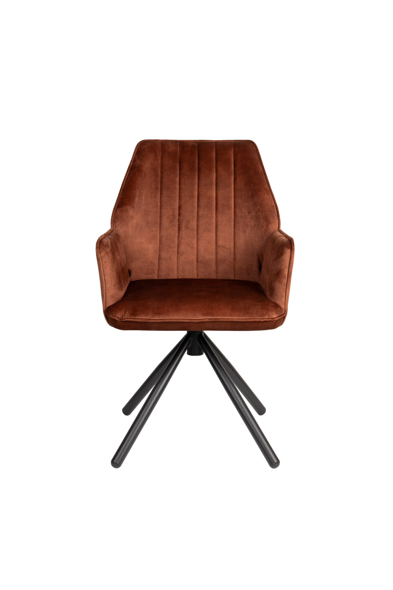 Eetkamerstoel Jamie Rust Plyhout,Polyester Bruin 61x56 cm-Eetkamerstoelen-Creating Home