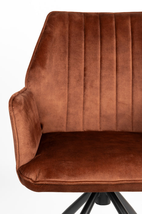 Eetkamerstoel Jamie Rust Plyhout,Polyester Bruin 61x56 cm-Fauteuils-Creating Home