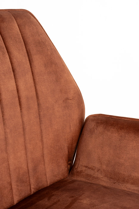 Eetkamerstoel Jamie Rust Plyhout,Polyester Bruin 61x56 cm-Fauteuils-Creating Home