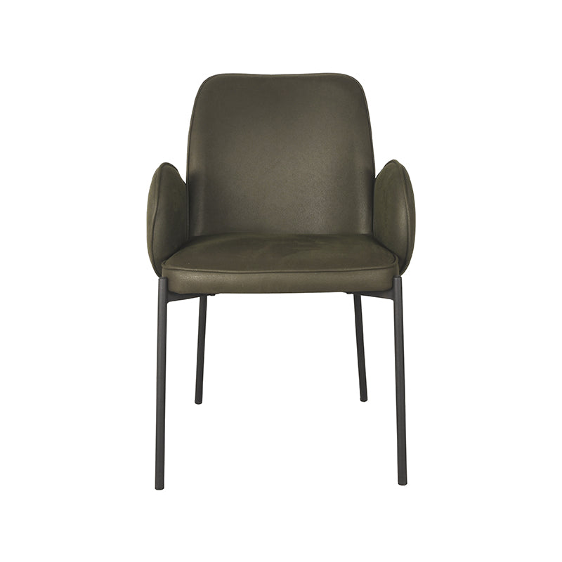 Eetkamerstoel Jari Army Microvezel 55x60x86 cm-Eetkamerstoelen-LABEL51