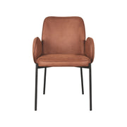 Eetkamerstoel Jari Cognac Microvezel 55x60x86 cm-Eetkamerstoelen-LABEL51