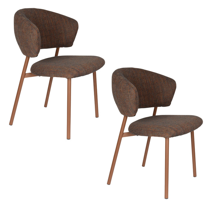 Eetkamerstoel Jasmine Chair Polyester, Metaal Bruin, sfeerbeeld 11