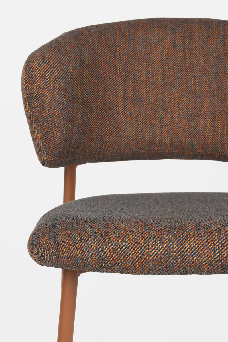 Eetkamerstoel Jasmine Donker Polyester Multi color 63x50 cm-Eetkamerstoelen-Creating Home