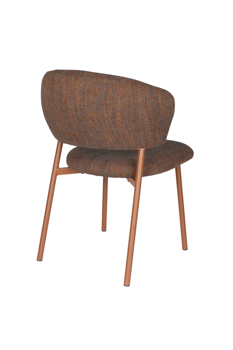 Eetkamerstoel Jasmine Donker Polyester Multi color 63x50 cm-Eetkamerstoelen-Creating Home