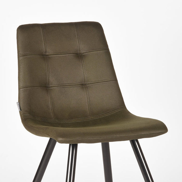 Eetkamerstoel Jay - Army green - Microfiber-Eetkamerstoelen-LABEL51