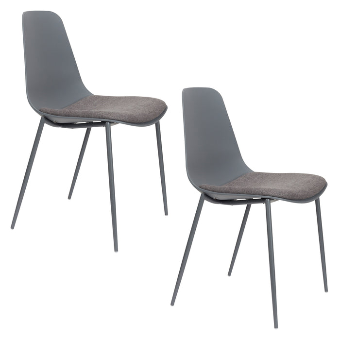 Eetkamerstoel Jeffrey Polypropyleen Grijs 48.5x49 cm-Eetkamerstoelen-Creating Home