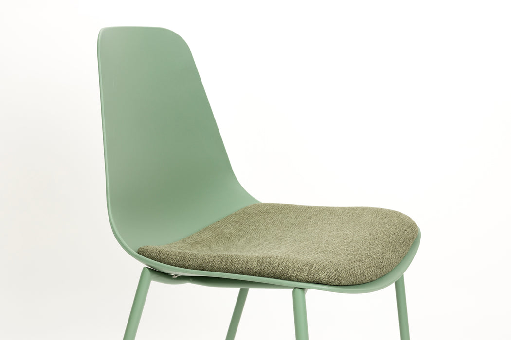 Eetkamerstoel Jeffrey Polypropyleen Groen 48.5x49 cm-Eetkamerstoelen-Creating Home