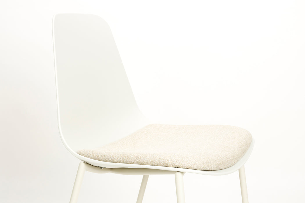 Eetkamerstoel Jeffrey Polypropyleen Wit 48.5x49 cm-Eetkamerstoelen-Creating Home