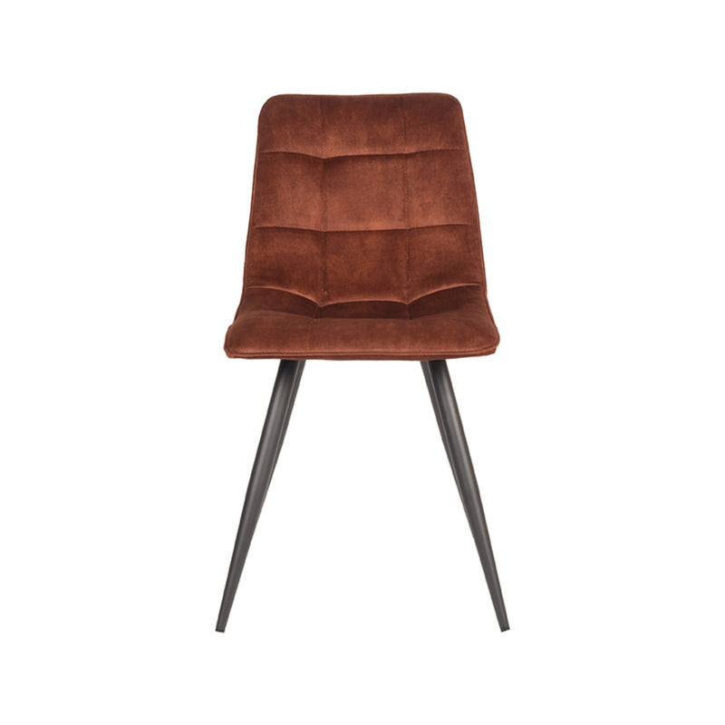 Eetkamerstoel Jelt Rust Velours Zwart Metalen Frame 45x56x84 cm-Eetkamerstoelen-LABEL51