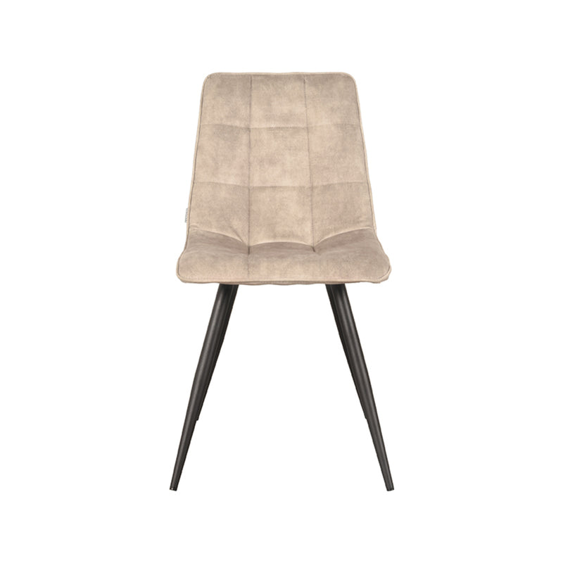 Eetkamerstoel Jelt Zand Velours Zwart Metalen Frame 45x56x84 cm-Eetkamerstoelen-LABEL51