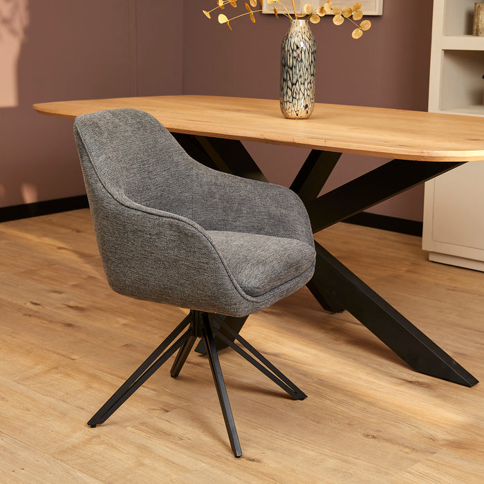 Eetkamerstoel Jens | Antraciet | Draaibaar-Eetkamerstoelen-Starfurn