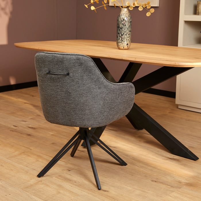 Eetkamerstoel Jens | Antraciet | Draaibaar-Eetkamerstoelen-Starfurn