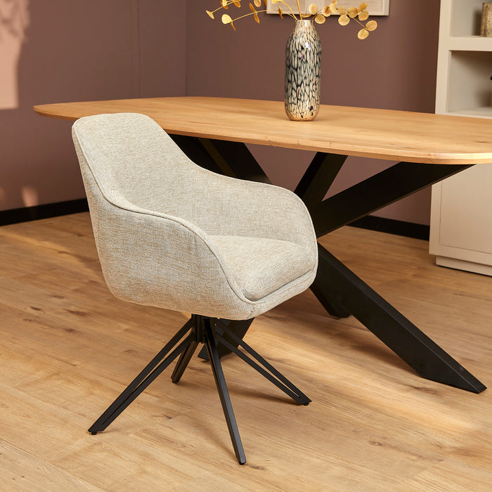 Eetkamerstoel Jens | Beige | Draaibaar-Eetkamerstoelen-Starfurn