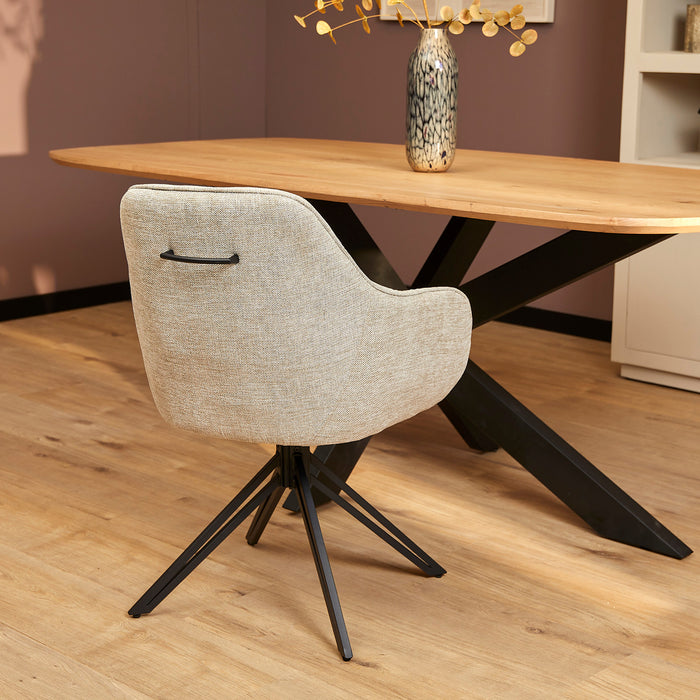 Eetkamerstoel Jens | Beige | Draaibaar-Eetkamerstoelen-Starfurn