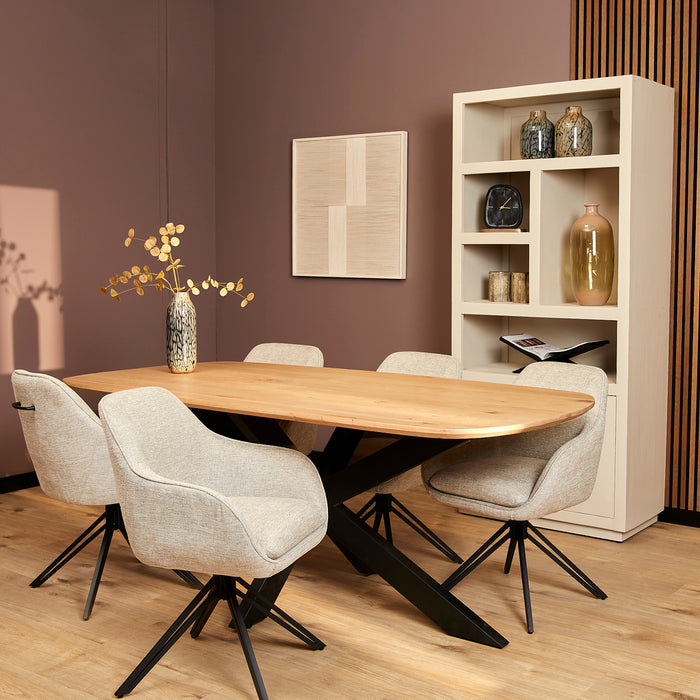 Eetkamerstoel Jens | Beige | Draaibaar-Eetkamerstoelen-Starfurn