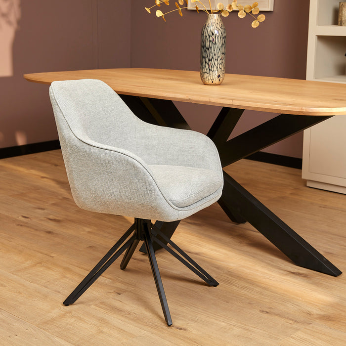 Eetkamerstoel Jens | Light Grey | Draaibaar-Eetkamerstoelen-Starfurn