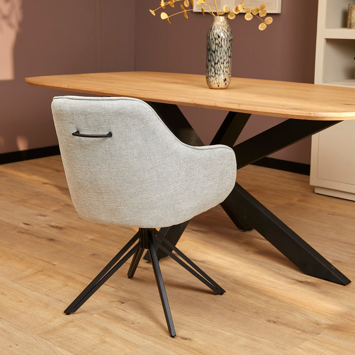 Eetkamerstoel Jens | Light Grey | Draaibaar-Eetkamerstoelen-Starfurn