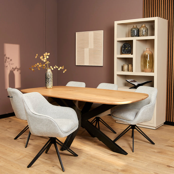 Eetkamerstoel Jens | Light Grey | Draaibaar-Eetkamerstoelen-Starfurn