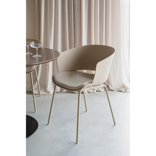 Eetkamerstoel Jessica Polyester Beige 54.5x59 cm-Eetkamerstoelen-Creating Home
