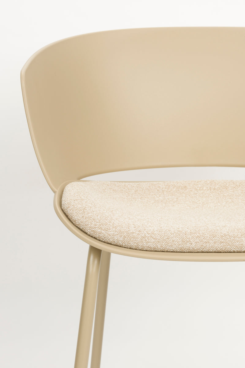 Eetkamerstoel Jessica Polyester Beige 54.5x59 cm-Eetkamerstoelen-Creating Home