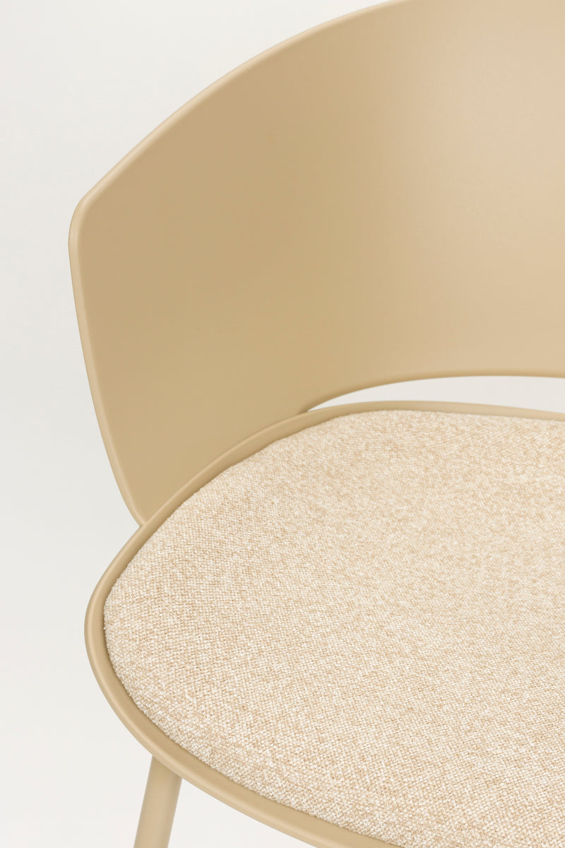 Eetkamerstoel Jessica Polyester Beige 54.5x59 cm-Eetkamerstoelen-Creating Home