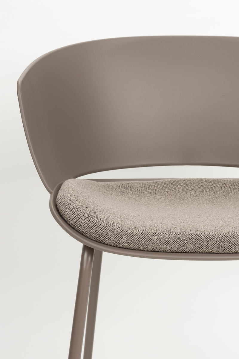 Eetkamerstoel Jessica Polyester Grijs 54.5x59 cm-Eetkamerstoelen-Creating Home