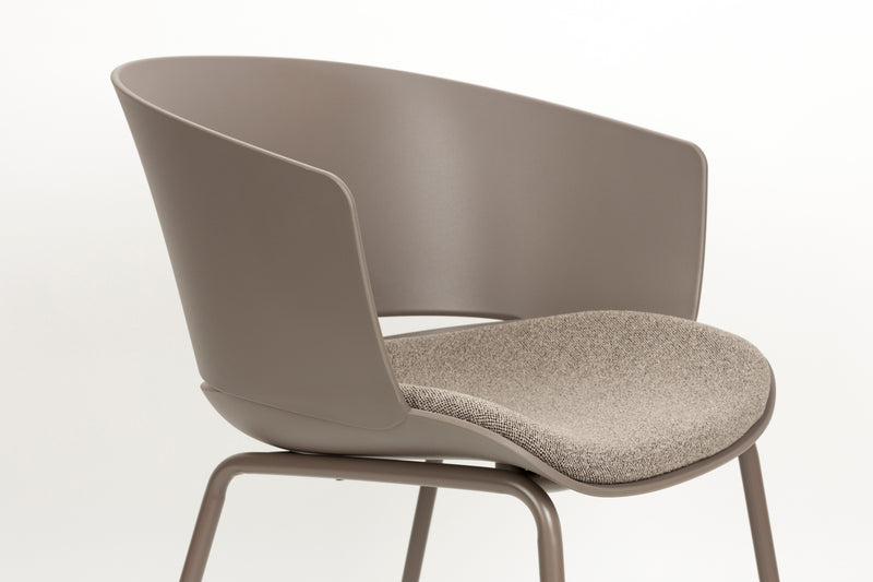 Eetkamerstoel Jessica Polyester Grijs 54.5x59 cm-Eetkamerstoelen-Creating Home