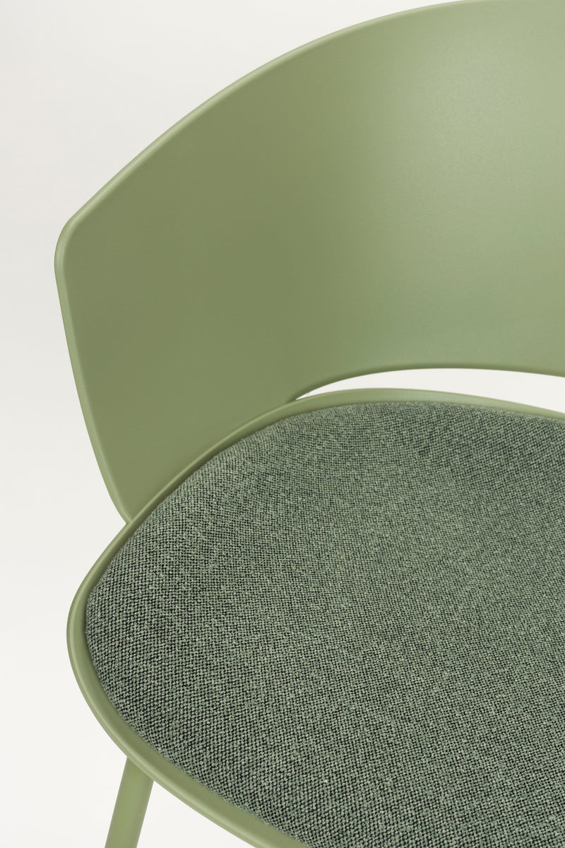 Eetkamerstoel Jessica Polyester Groen 54.5x59 cm-Eetkamerstoelen-Creating Home