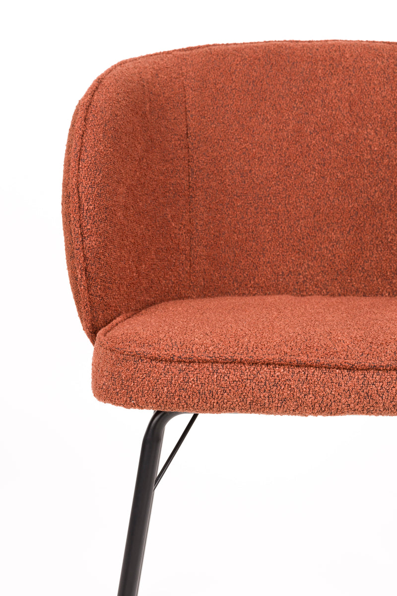 Eetkamerstoel Joa Polyester Terracotta 60x59.5 cm-Eetkamerstoelen-Creating Home