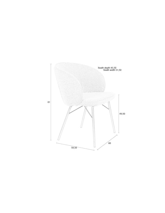 Eetkamerstoel Joa Polyester Terracotta 60x59.5 cm-Eetkamerstoelen-Creating Home
