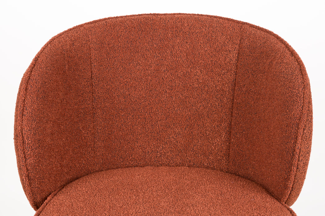Eetkamerstoel Joa Polyester Terracotta 60x59.5 cm-Eetkamerstoelen-Creating Home