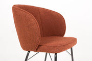 Eetkamerstoel Joa Polyester Terracotta 60x59.5 cm-Eetkamerstoelen-Creating Home