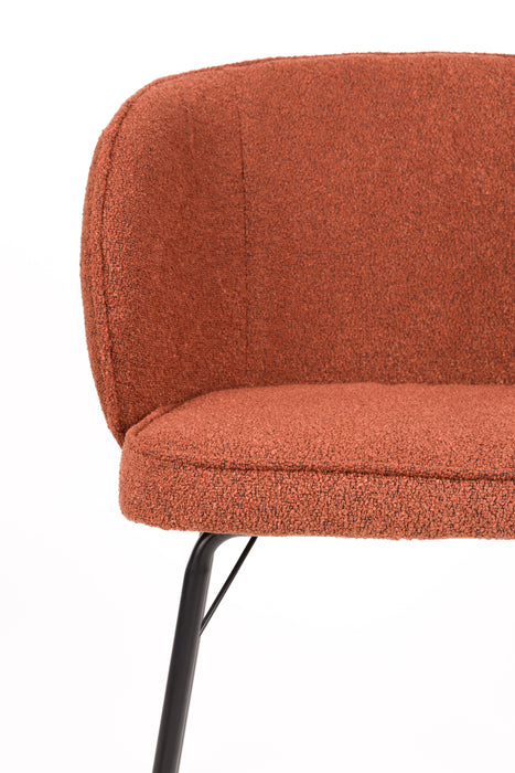 Eetkamerstoel Joa Polyester Terracotta 60x59.5 cm-Fauteuils-Creating Home
