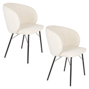 Eetkamerstoel Joa Polyester Wit 60x59.5 cm-Eetkamerstoelen-Creating Home