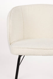 Eetkamerstoel Joa Polyester Wit 60x59.5 cm-Eetkamerstoelen-Creating Home