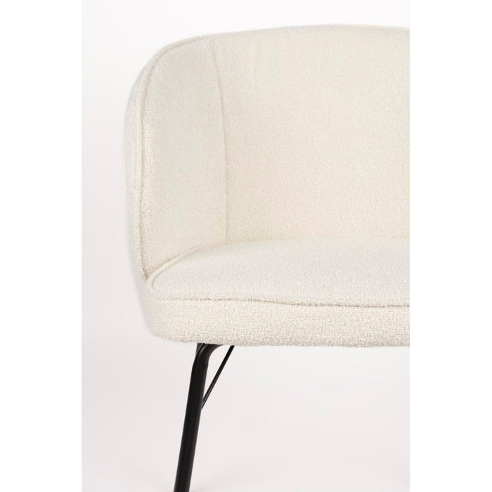 Eetkamerstoel Joa Polyester Wit 60x59.5 cm-Fauteuils-Creating Home