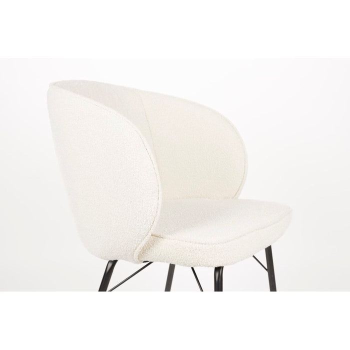 Eetkamerstoel Joa Polyester Wit 60x59.5 cm-Fauteuils-Creating Home