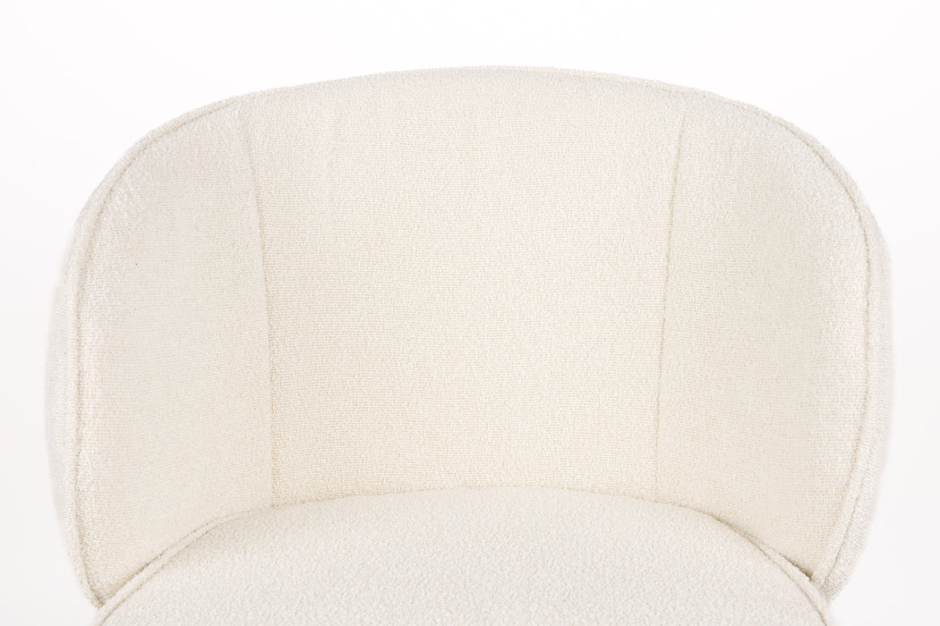 Eetkamerstoel Joa Polyester Wit 60x59.5 cm-Fauteuils-Creating Home