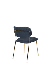 Eetkamerstoel Jolien Goud/dark Nylon en polyester Blauw 56x48 cm-Eetkamerstoelen-Creating Home