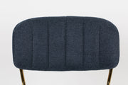 Eetkamerstoel Jolien Goud/dark Nylon en polyester Blauw 56x48 cm-Eetkamerstoelen-Creating Home