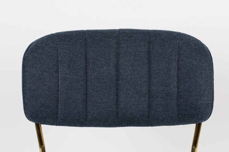 Eetkamerstoel Jolien Goud/dark Nylon en polyester Blauw 56x48 cm-Eetkamerstoelen-Creating Home