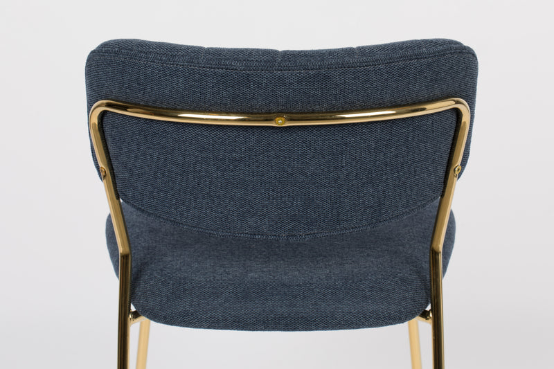 Eetkamerstoel Jolien Goud/dark Nylon en polyester Blauw 56x48 cm-Eetkamerstoelen-Creating Home