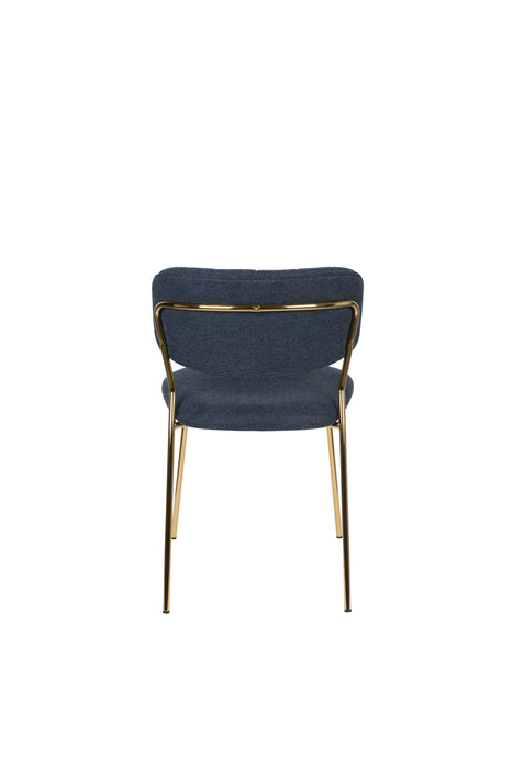 Eetkamerstoel Jolien Goud/dark Nylon en polyester Blauw 56x48 cm-Fauteuils-Creating Home